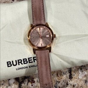 Burberry Rose Gold Watch with Brown Leather Strap